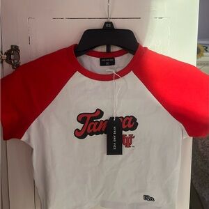 Red and White Tampa Raglan T-Shirt